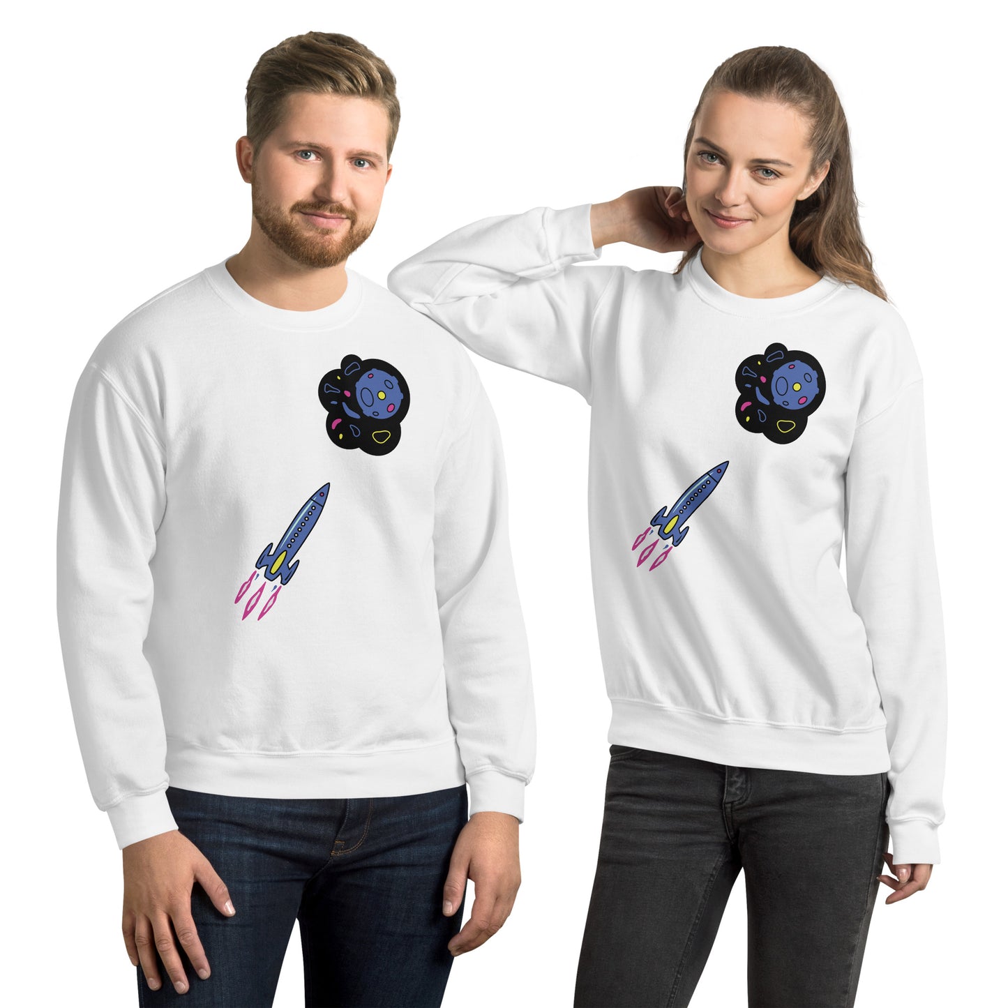 Rocket & Planet Sweatshirt - LuminoPlace